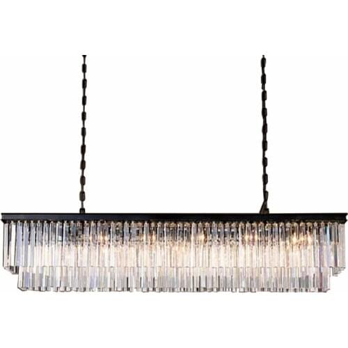 Modern Rectangular Lustre Crystal Chandelier Light Semiflush Mount Crystal Chandeliers Lighting Fixtures For Living Room