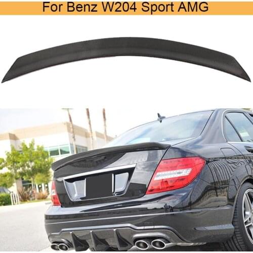 C Class Carbon Fiber Rear Trunk Boot Lip Spoiler Wing For Mercedes Benz W204 C180 C200 C250 C300 C63 AMG Sedan 4 Door 08-14