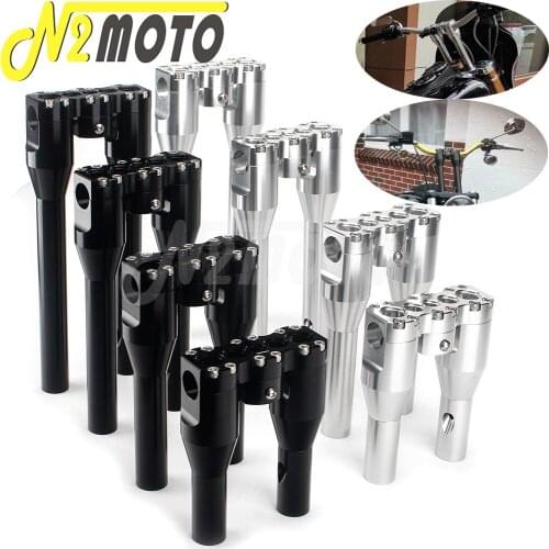 Upright Modular Risers Kit Rise 6" 8" 10" 12" Handlebar Riser Extend Bar Mount Clamp 1-1/8'' 28mm for Harley Dyna Bobber Chopper