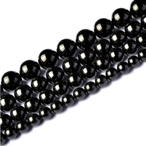 Pick size 4 6 8 10 12 14mm Smooth Round Black Agata Onyx loose stone Creative jewelry design charm Beads Free Shipping