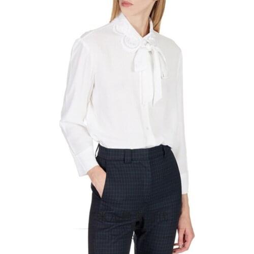 Patads France s autumn and winter lady style lace collar shirt Abutilon c11545h 2 colors