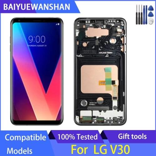 For LG V30 H930 H930DS H931 H932 H933 VS996 US998 LS998U LCD Display Touch Screen Digitizer Assembly With Frame