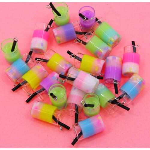 10pcs/batch resin two-color beverage lemonade cup miniature dollhouse accessories cup toy mini decorative gift