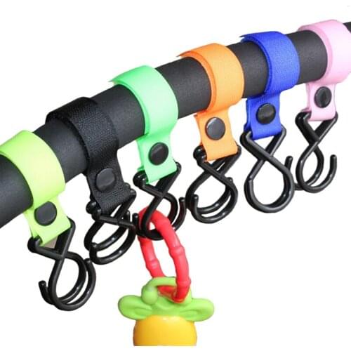 2PC Baby Stroller Accessories Plastic Baby Car Carriage Hook Rainbow Color Magic Stick Hook Pram Pushchair Hanger Hanging Saftey