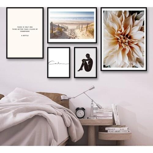 Abstract Body Flower Canvas Art Poster Nordic Sea Decorative Pictures For Living Room Scandinavian Prints Wall Art Home Decor