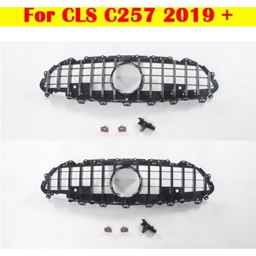 For Mercedes-Benz CLS class C257 Car styling Middle grille ABS plastic front grill vertical bar GT bumper facelift 2019