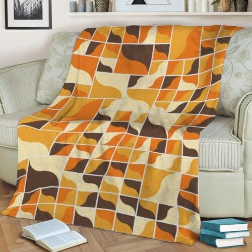 Abstract Geometric Pattern 3D Printed Velvet Plush Throw Fleece Blanket Bedspread Sherpa Blanket Home Decora