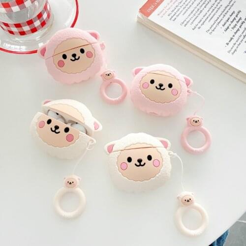 3D Cute Cartoon lamb Earphone Case For Airpods 1 2 Soft Silicone Wireless Bluetooth Headphone Cover For Airpods Pro Cases Funda