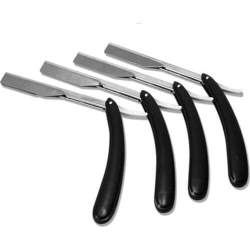 Black Folding Shaving Knife Holder Stainless Steel Hair Razor And Blades Straight Razor Holder