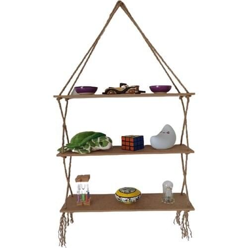 Elisra Decorative Design 3 Layer Roped Mdf Shelf Bookcase Flower bed