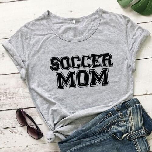 Soccer Mom 100% Cotton T-shirt Casual Summer Hipster Sports Mom Tee Shirt Top Women Short Sleeve Game Day Gift Tshirt Streetwear