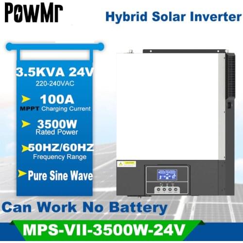 Solar Hybrid Inverter 3500W 24VDC 220Vac Build In100A MPPT Solar Charge Controller Pure Sine Wave Inverter With WIFI Interface