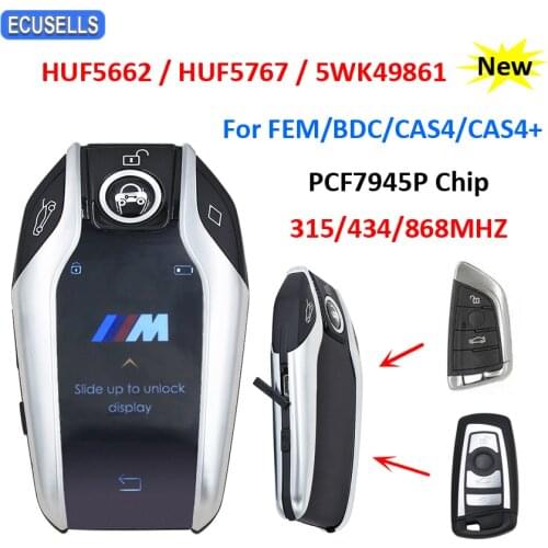 Keyless-Go Modified Boutique Smart LCD Key 315MHz/434MHz/868MHz for BMW 3 5 7 Series FEM/BDC/CAS4/CAS4+ HUF5662 HUF5767 5WK49861
