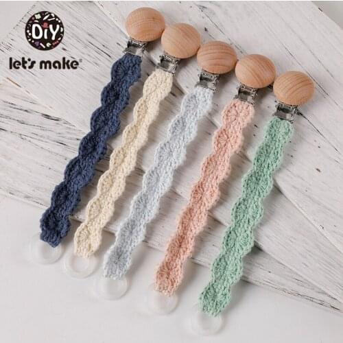 LetS Make 1pc Baby Toys Crochet Pacifier Chain Personalized Pacifier Clip For Nipples Cotton Nipple Chain For New Born Baby