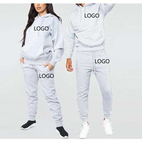 OEM Wholesale Cotton Unisex Solid Color Plain Tracksuit Set Jogging Suit Hoodie Men sweatsuit