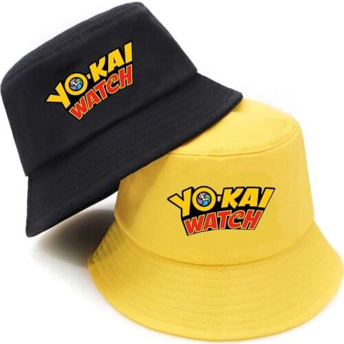 Anime Yo-kai Watch Bucket Hat teenager Outdoor Fisherman Hats Summer Hip Hop Cap unisex Streetwear bucket caps