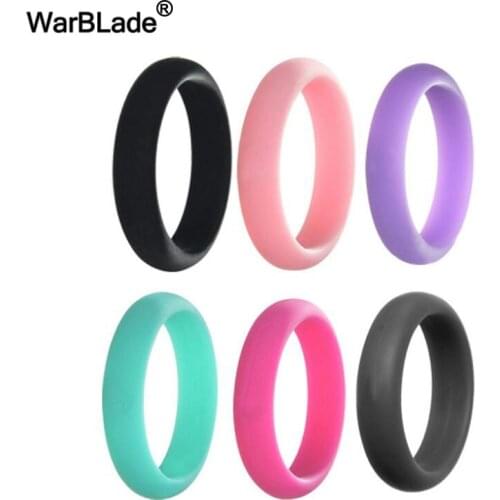 WarBLade 5mm Food Grade FDA Silicone Finger Rings For Women Wedding Rubber Bands Hypoallergenic Flexible Sports Silicone Ring