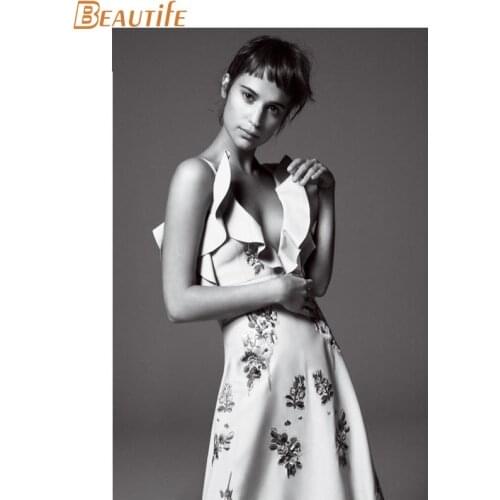 Alicia vikander Cloth Silk Fabric poster Home Decoration Wall Art New Cloth Silk Fabric wall poster print