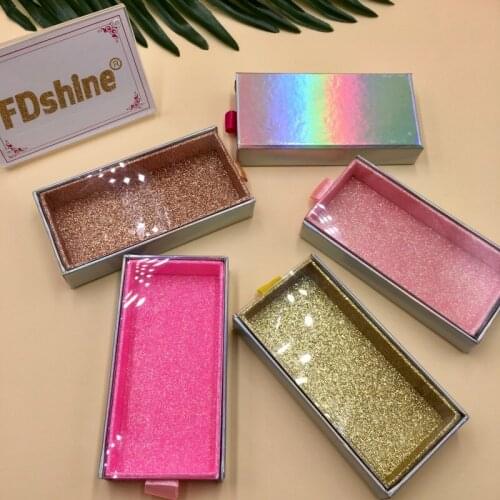 New Glitter Eyelash Packaging 10pcs/lot Empty Lash Box for Long False Eyelashes