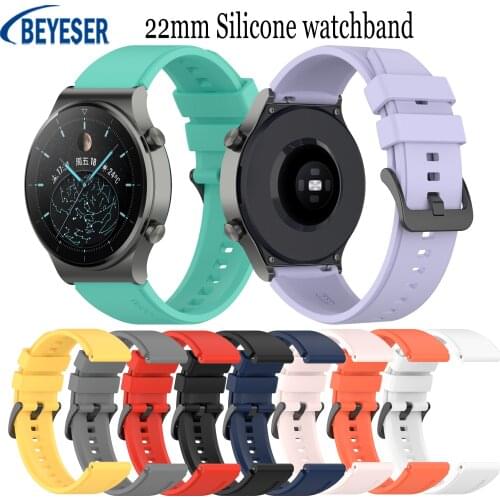 Silicone sport watchbands 22mm straps For Huawei watch GT2 pro smart watch For Samsung Galaxy Watch 3 45mm Replacement bracelet