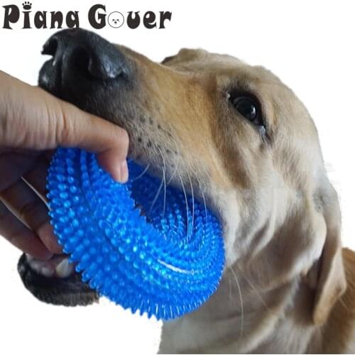 S/L Squeak Chew Pet Toys Thorn Circle Ring For Large Dogs Training Funny Chew Small Dog Toys Sound Interactive Durable