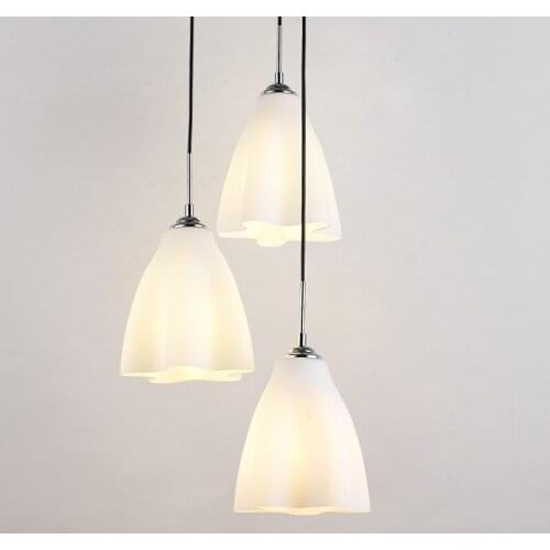 Modern Glass Clouds Dining Room Pendant Lights White Glass Flower Restaurant Pendant Light Bar Counter Flowers Pendant Fixture