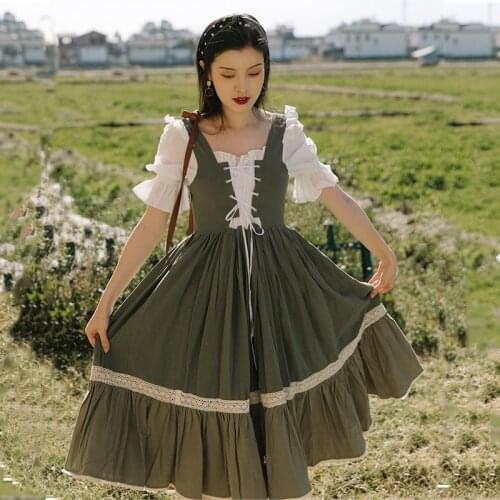 SWEETXUE Girls Party Dress 2021 Vintage Trumpet Sleeve Patchwork Fashion Kawaii Sweet Chic Dress