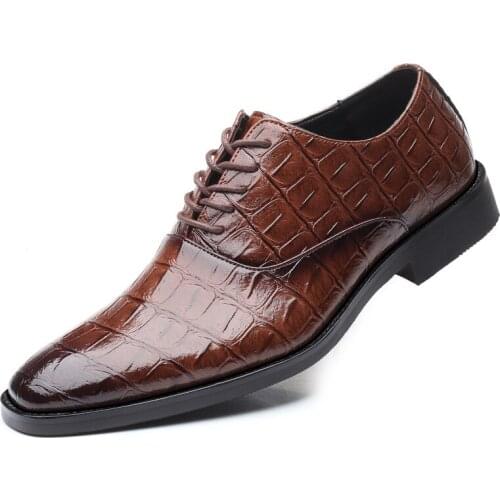 Coiffeur Crocodile Shoes Men Formal Italian Dress Designer Shoes Men Classic Fashion Office Shoes Men 2021 Plus Size Dress 46 47