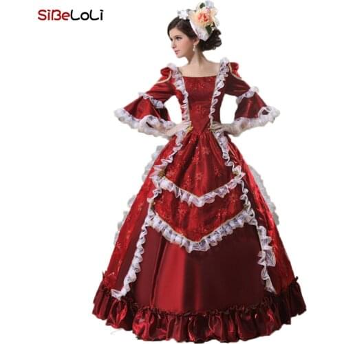 Victorian Rococo Costume Dress Vintage Cosplay Dress Medieval European Aristocracy Party Dress