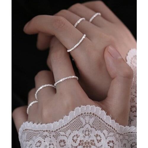 Dreamhonor Chain Rings for Women Real 925 Sterling Silver Jewelry for Women 2021 Fashion Gift