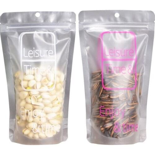 100pcs Fashion English Zip Lock Plastic Bags Drinks Seeds Nuts Snacks Food Storage Bag Organizer Packaging Pocket