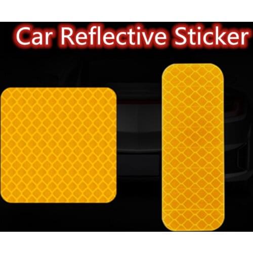 2Pcs Car Reflective Sticker Traffic Warning Mark Reflective Strip Tape Luminous Car Bumper Safety Light Reflector Strip