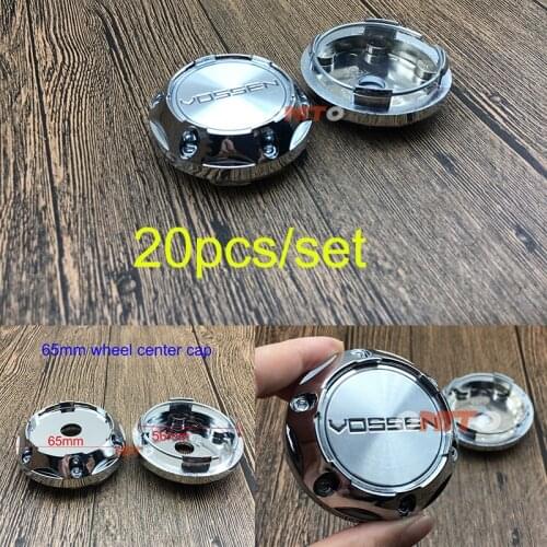20pcs/set Silver 65mm Wheel Hub Cap Rim Badge Covers Wheel Center Centre Cap Car-Styling For Emblem Vossen For vw bmw honda audi