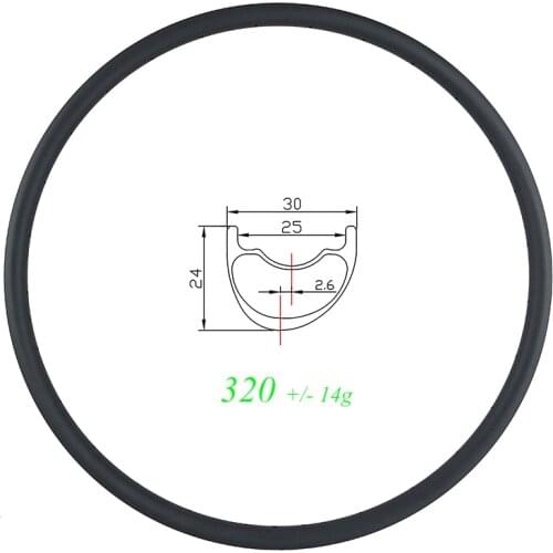 320g 29er 30mm asymmetric carbon rim tubeless MTB XC 24mm deep UD 3K 24H 28H 32H 29 mountain disc clincher wheel 24 28 32 Holes