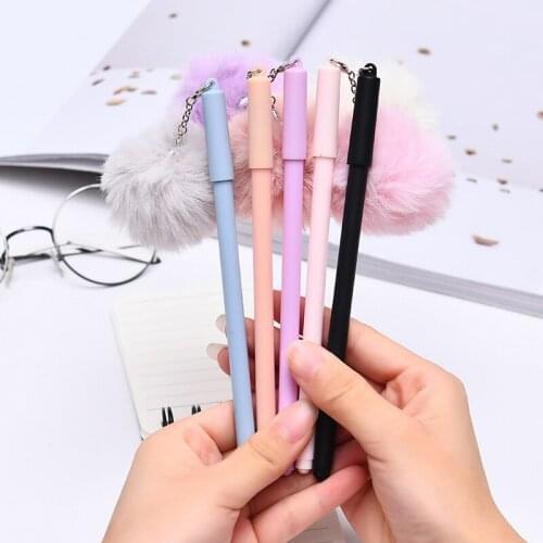 36pcs/set Erasable Gel Pen Blue Ink Office Stationery Hair Ball Gel Pen Wholesale Cute Gel Pen Manufacturer Wholesale Kawai Pen