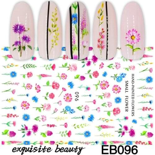 3D Sticker Olive BrancH Flower Slider Nails Art Decoration Wraps Decals Cute Design Adhesive Manicure Tips Stickers Pegatina
