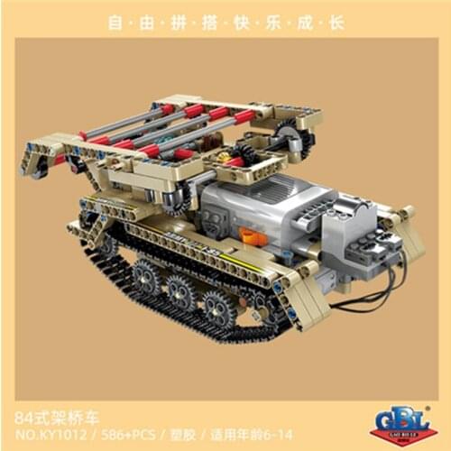 586pcs Kaizhi KY1012 Bridge Car Boy Assembling Technology Military Tank Building Block Toy Gifts
