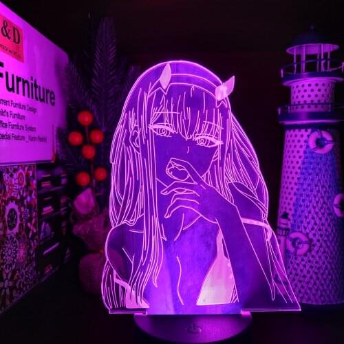 Darling in the FRANXX Zero Two 02 Night Lights 3D Led Anime Lamp Decoration Touch Sensor Collection Lighting Xmas Gift Lampara