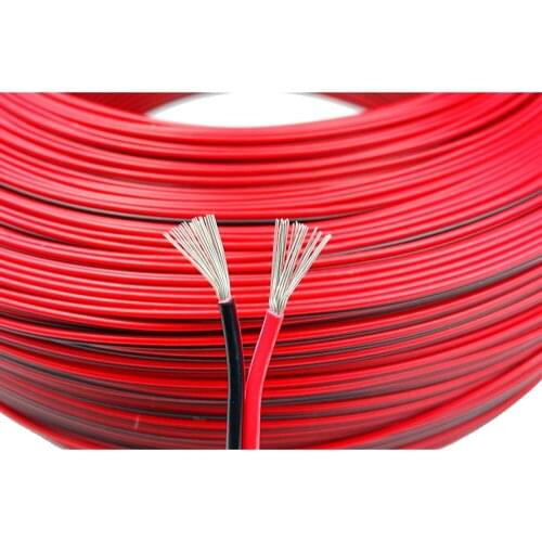 20 meters Electrical Wire Tinned Copper 2 Pin AWG 22 insulated PVC Extension LED Strip Cable Red Black Wire Electric Extend Cord