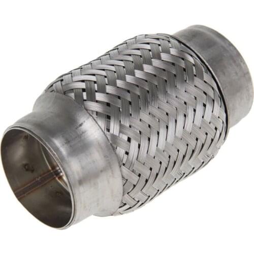 45x120mm Stainless Steel Braided Flexible Exhaust Pipe Muffler 45mm x 120mm, For all car Muffler corrugation. Repair Tube Joint
