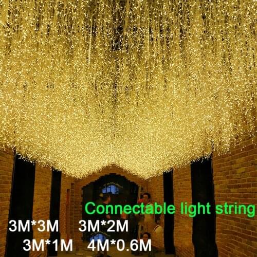3M-1MCurtain String Light Led Christmas Garland Party Patio Window Decor Fairy Lights Xmas Wedding Lights EU 220V