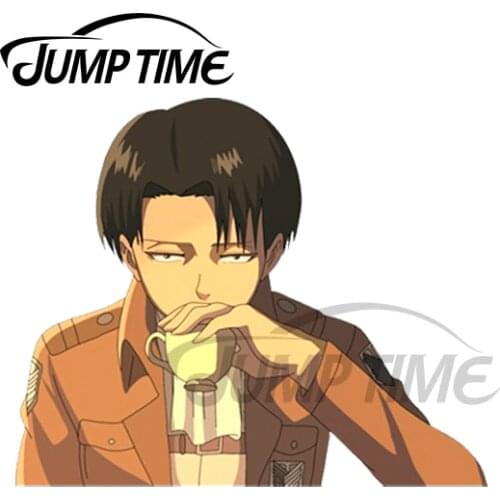 JumpTime 13 x 7.9cm For Drinking Levi Peeker Car Stickers Vinyl JDM Bumper Trunk Scratch-proof Waterproof Fine Anime Decal