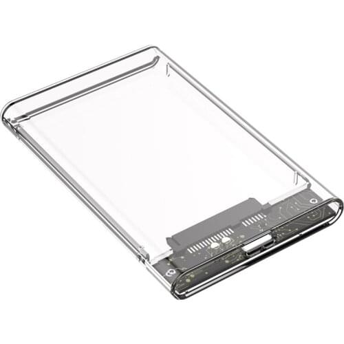 Computer Hard Drive Enclosures USB 3.0 To SATA3 Tool-Free 8TB Clear External SSD HDD Box For 2.5 Inch 5Mm 7Mm 9.5Mm