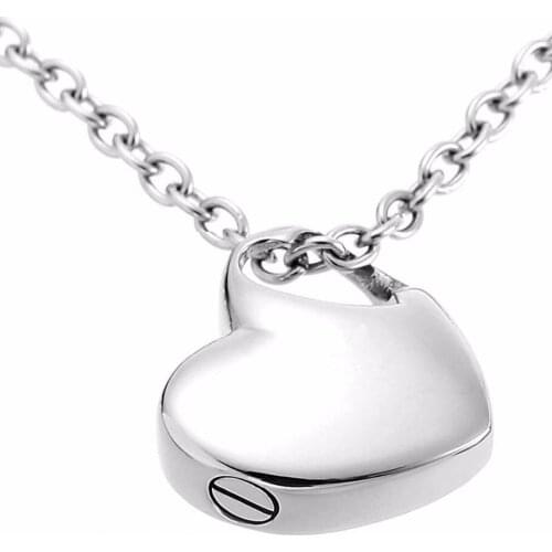 Stainless Steel Small Heart Locket Heart cremation memorial ashes urn heart necklace jewelry keepsake pendant