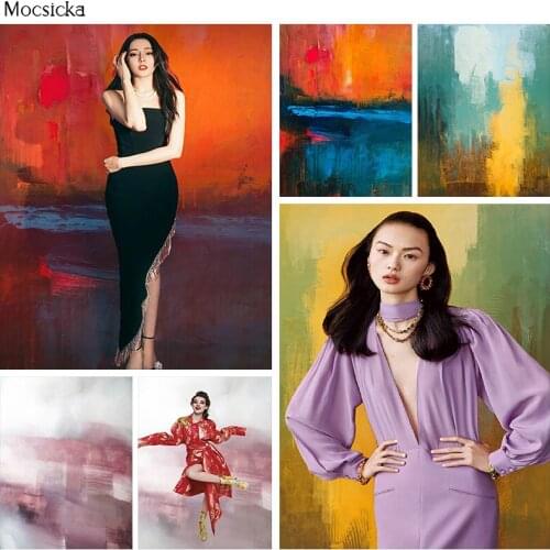 Oil Painting Abstract Texture Backdrop for Professional Studio Newborn Adult Birthday Art Portrait Photo Background Wedding