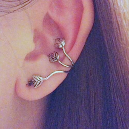 MISANANRYNE Fashion No Pierced Ear Clip Cuff Wrap Earrings Leaf Non-piercing Clip Earrings for Women Party Statement Jewelry