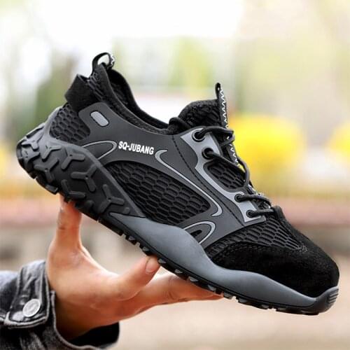 Men Boots Light Safety Shoes Steel Toe Work Safety Boots Male Shoes Adult Ndestructible Shoes Construction Work Sneakers