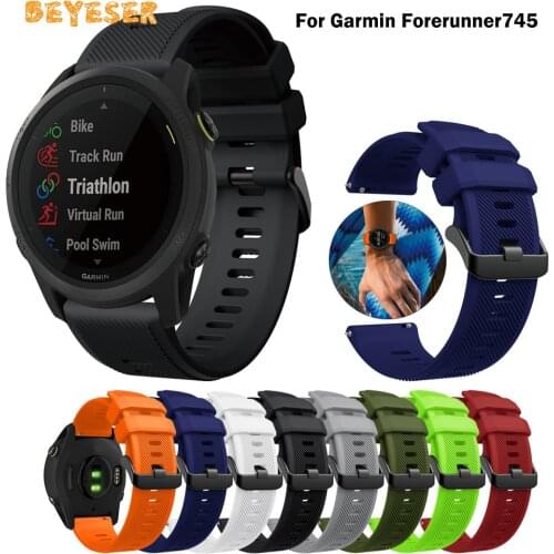 Soft Fashion Colorful Quick Release Strap For Garmin Forerunner745 Silicone Smart Replacement Belt 22MM Wristband Accessories