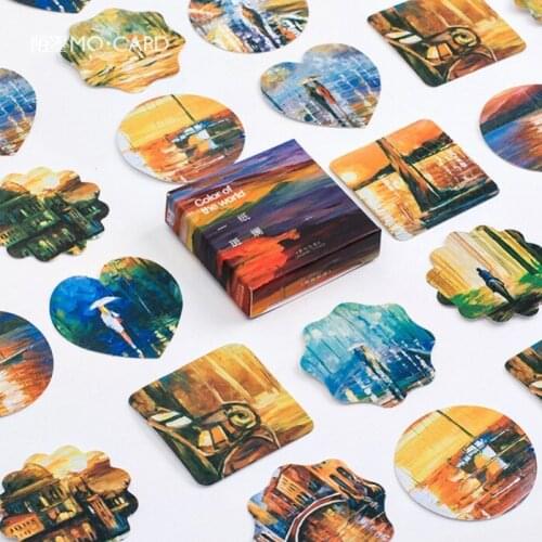 45pcs/box Color of the World Adhesive Stickers DIY Decoration Stickers Stationery Stickers