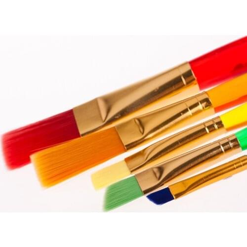 The New! 5 large colored plastic rod graffiti nylon brushes candy-colored brush childrens Valentines Day Christmas gifts